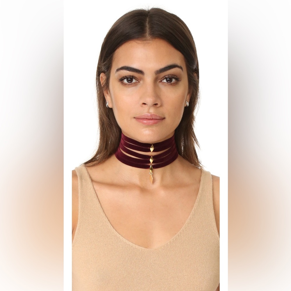 VANESSA MONEY Delilah Velvet Wide Choker Necklace